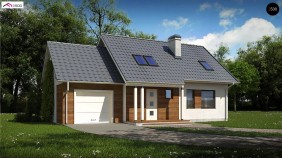 Проект Z101 D GL Мансардный домик с гаражом и тремя спальнями  Проекты домов и гаражей
