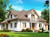 Проект двухэтажного дома в классическом стиле с красивыми мансардными окнами и балконом - Z109