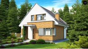 Проект компактного традиционного дома с современными элементами дизайна фасадов - Z112