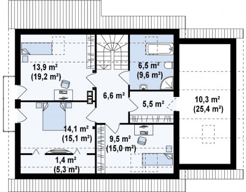 Проект выгодного в строительстве и эксплуатации дома с дополнительной спальней на первом этаже - Z120
