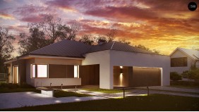 Проект Z158 Комфортный элегантный дом с тремя спальнями и выступающим фронтальным гаражом.  Проекты домов и гаражей