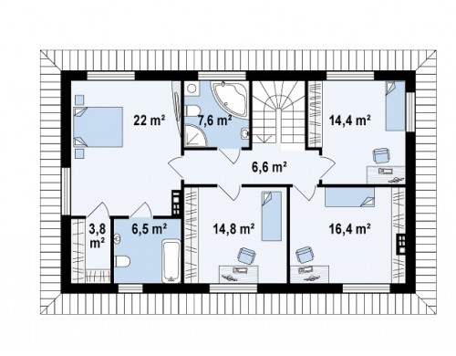 Просторный двухэтажный дом с двумя дополнительными спальнями на первом этаже - Z159