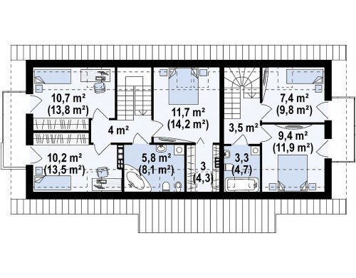 Простой и функциональный двухсемейный дом с отдельными входами - Z184