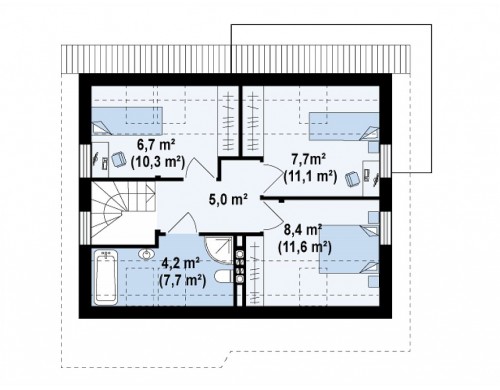 Проект стильного дома с дополнительной спальней на первом этаже - Z212