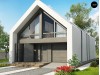 Проект Z215 A Мансардный дом со встроенным гаражом для одного автомобиля.  Проекты домов и гаражей
