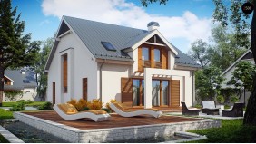 Проект дома традиционной формы с элегантными современными элементами в архитектуре - Z246