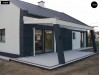 Проект одноэтажного дома современного дизайна с необычным оформлением террасы - Z256