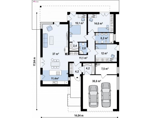 Проект Z271 Современный дом с остроконечной крышей бунгало  Проекты домов и гаражей