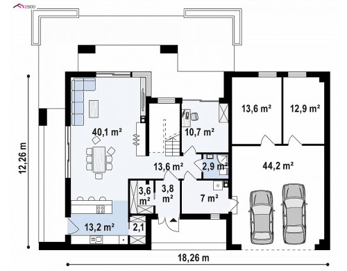 Проект Z291 Коттедж в современном стиле с гаражом на две машины и террасой на втором этаже  Проекты домов и гаражей