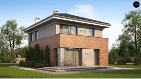 Проект Z295 k Проект компактного, функционального дома, с кирпичной облицовкой фасадов.  Проекты домов и гаражей