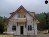Проект деревянного дома с мансардой, с крытой террасой и внешним камином -Z30