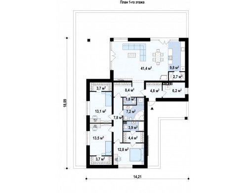 Проект Z317 Проект комфортного и функционального одноэтажного дома.  Проекты домов и гаражей