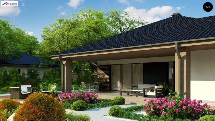 Проект Z344 Компактный одноэтажный дом стильного дизайна  Проекты домов и гаражей