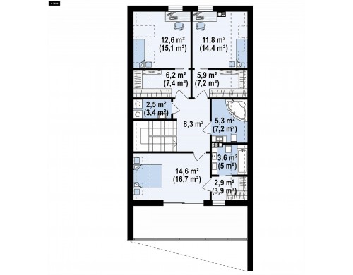 Проект Z393 Современный мансардный коттедж для узкого участка  Проекты домов и гаражей