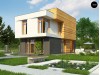 Проект Z397 Проект двухэтажного дома в стиле кубизм, подходит для строительства на узком участке.  Проекты домов и гаражей