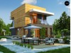 Проект Z397 Проект двухэтажного дома в стиле кубизм, подходит для строительства на узком участке.  Проекты домов и гаражей