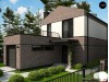 Проект Z398 Двухэтажный проект дома с гаражом расположенным фронтально. Подойдет для узкого участка.  Проекты домов и гаражей