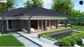 Проект Z400 Проект стильного одноэтажного дома в традиционном стиле  Проекты домов и гаражей