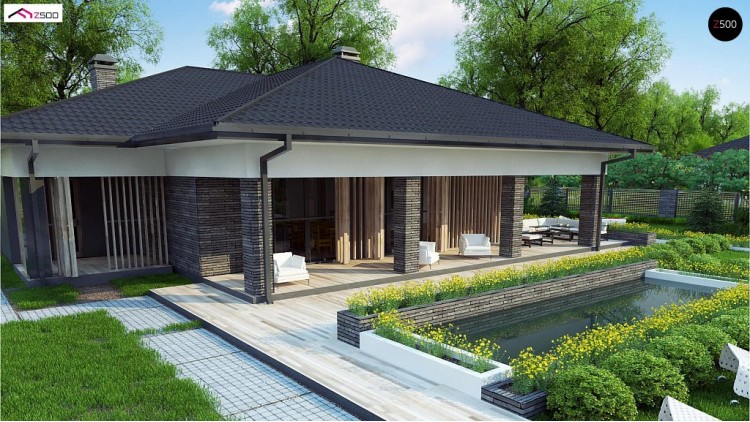 Проект Z400 Проект стильного одноэтажного дома в традиционном стиле  Проекты домов и гаражей