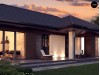 Проект Z402 Стильный одноэтажный дом с панорамным остеклением в гостиной  Проекты домов и гаражей