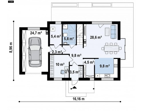 Проект Z405 Красивый дом в традиционном стиле архитектуры, с комнатой на пером этаже и гаражом.  Проекты домов и гаражей
