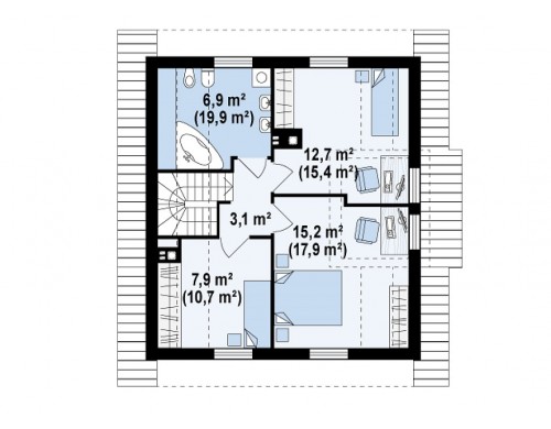 Проект компактного и функционального дома с кабинетом на первом этаже - Z44