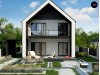Проект Z442 Двухэтажный дом в современном стиле для узкого участка.  Проекты домов и гаражей