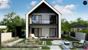 Проект Z442 Двухэтажный дом в современном стиле для узкого участка.  Проекты домов и гаражей