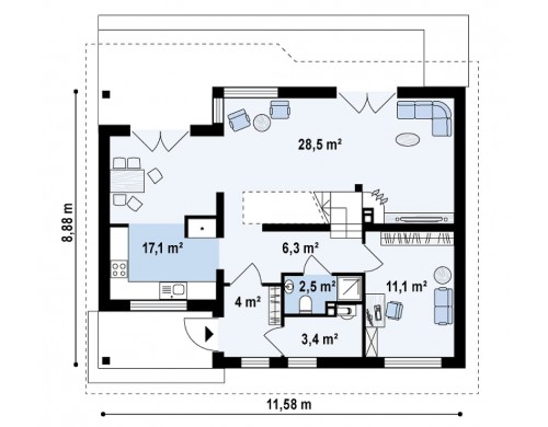 Проект комфортного и выгодного двухэтажного дома - Z66