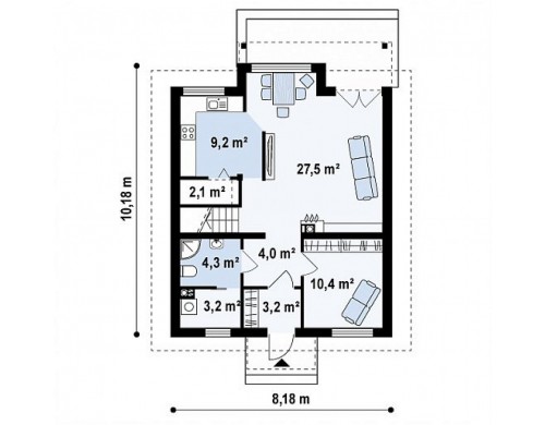 Проект Z99 dk Просторный дом в традиционном стиле с эркером, выполнен под каркасную технологию.  Проекты домов и гаражей