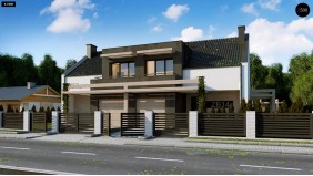 Проект Zb14 Проект дома дуплекс с гаражом и террасой  Проекты домов и гаражей