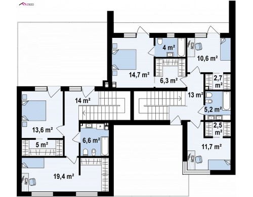 Проект Zb27 Современный двухсемейный дом с отдельными входами  Проекты домов и гаражей