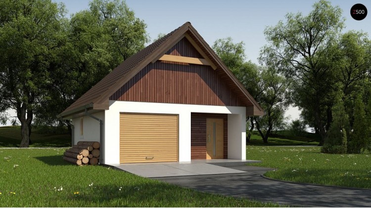 Проект Zg2 Гараж в традиционном стиле с подсобными помещениями  Проекты домов и гаражей
