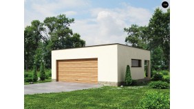 Проект Zg22 Проект стильного гаража с плоской кровлей для двух машин  Проекты домов и гаражей