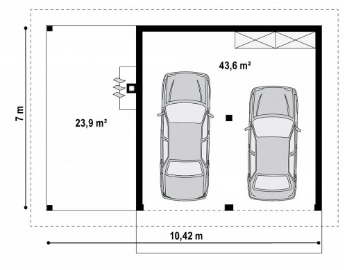 Проект Zg24 Проект красивого гаража для двух авто с боковой террасой  Проекты домов и гаражей