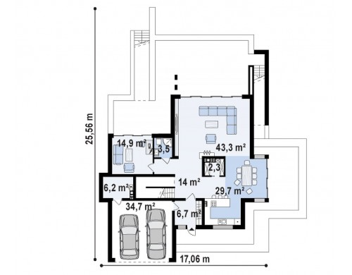 Проект Zr17 Трехэтажная современная резиденция с террасами и бассейном .  Проекты домов и гаражей