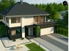 Проект двухэтажного дома простой формы с террасой над гаражом - ZX10