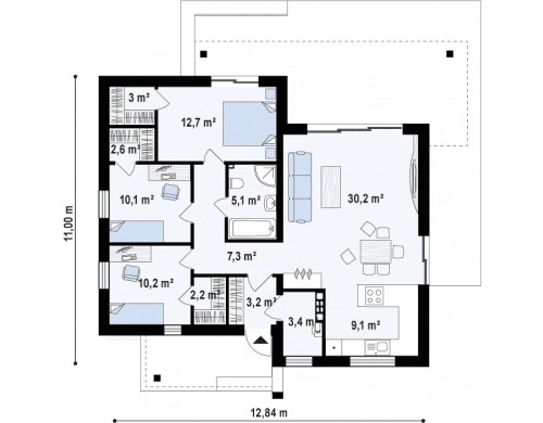 Проект Zx105 B Увеличенная версия проекта Zx105 с гардеробными в каждой спальне.  Проекты домов и гаражей