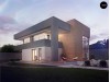 Проект Zx108 Современный двухэтажный дом с большой площадью остекления.  Проекты домов и гаражей