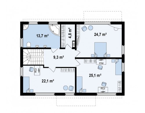 Проект дома оригинального дизайна с просторной гостиной - ZX11