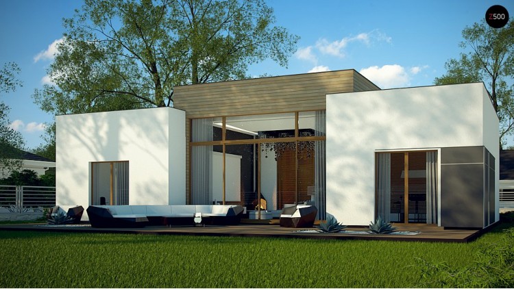 Одноэтажный дом в стиле современного минимализма