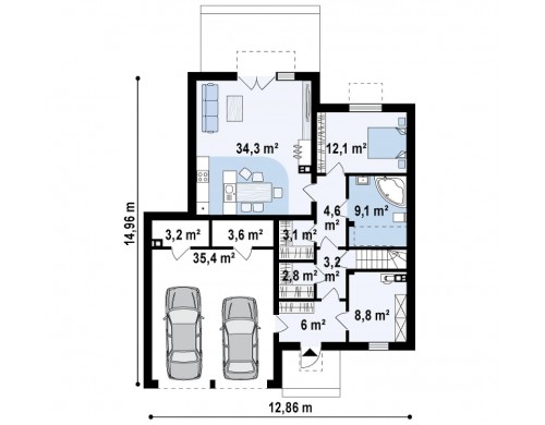 Проект Zx120 Стильный двухсемейный дом современного дизайна  Проекты домов и гаражей