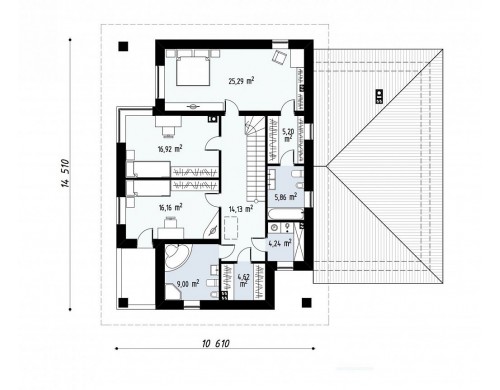 Комфортная двухэтажная усадьба Zx122 с гаражом на 2 авто, с сауной на 1 этаже