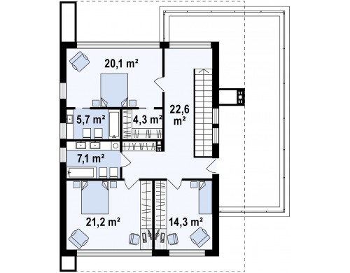 Проект Zx123 Двухэтажный дом в строгом современном стиле, со спортивным залом на первом этаже  Проекты домов и гаражей