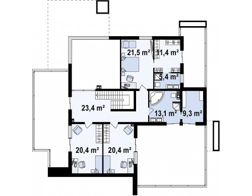 Комфортный современный двухэтажный особняк с сауной на втором этаже