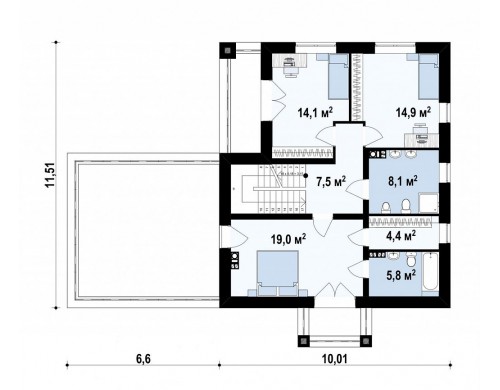 Проект Zx136 Двухэтажный дом с гаражом на две машины  Проекты домов и гаражей