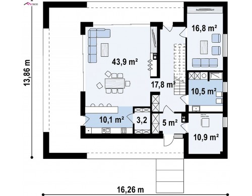 Проект Zx143 Дом в современном стиле с подвалом  Проекты домов и гаражей
