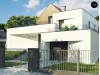 Проект Zx145 Проект современного коттеджа с цоколем и мансардой  Проекты домов и гаражей