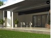 Проект Zx150 Проект современного одноэтажного дома с черно-белыми фасадами и открытым гаражом на 2 машины  Проекты домов и гаражей