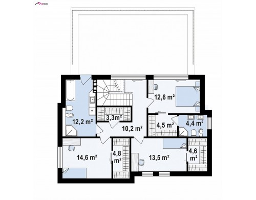 Проект Zx155 Двухэтажный современный дом в стиле модерн.  Проекты домов и гаражей